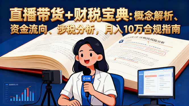 直播带货+财税宝典:概念解析、资金流向、涉税分析,月入10万合规指南-鼎铸网