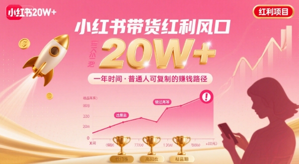b676a2700398bb3dd7fcdd6af540fccf.jpeg 一年时间靠小红书带货项目年入20w+,最不能错的大红利项目