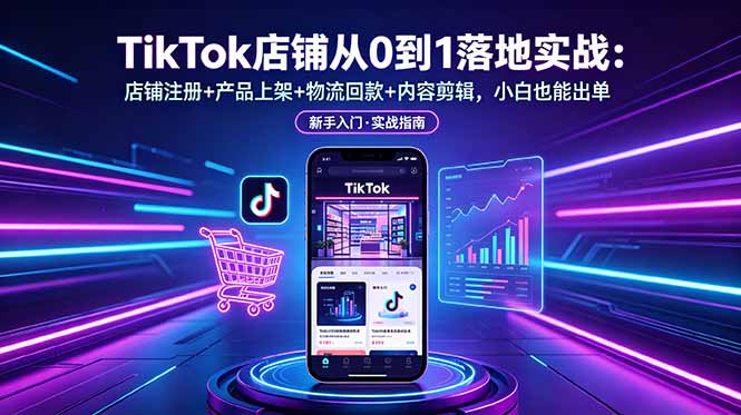 b6c83f30d027e3a5e9db96f9ccb09f7b.jpeg TikTok店铺从0到1落地实战:店铺注册+产品上架+物流回款+内容剪辑,小白也能出单