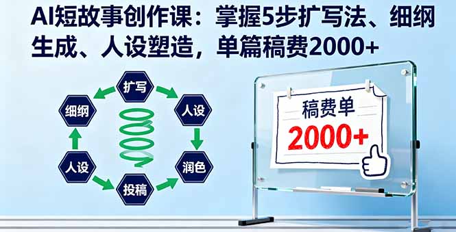 b6c9666e4f67e3e0f77b189e97b0e5f7.jpeg AI短故事创作课:掌握5步扩写法、细纲生成、人设塑造,单篇稿费2000+
