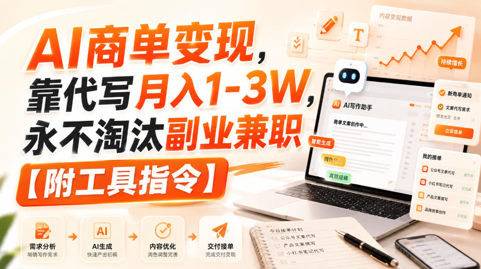 b6f619e9edbb28c4e3df97d534750790.jpeg AI商单变现,靠代写月入1-3W,永不淘汰副业兼职【附工具指令】【揭秘】