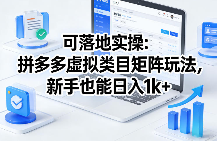可落地实操：拼多多虚拟类目矩阵玩法，新手也能日入1k+【揭秘】-鼎铸网