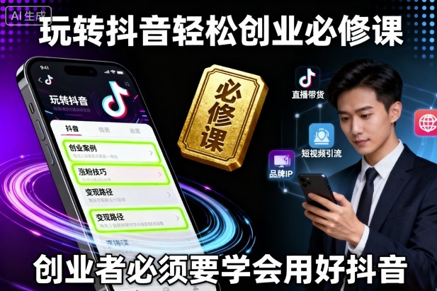 b89130e2463e129ae29d8c60693e1782.jpeg 玩转抖音轻松创业必修课,创业者必须要学会用好抖音