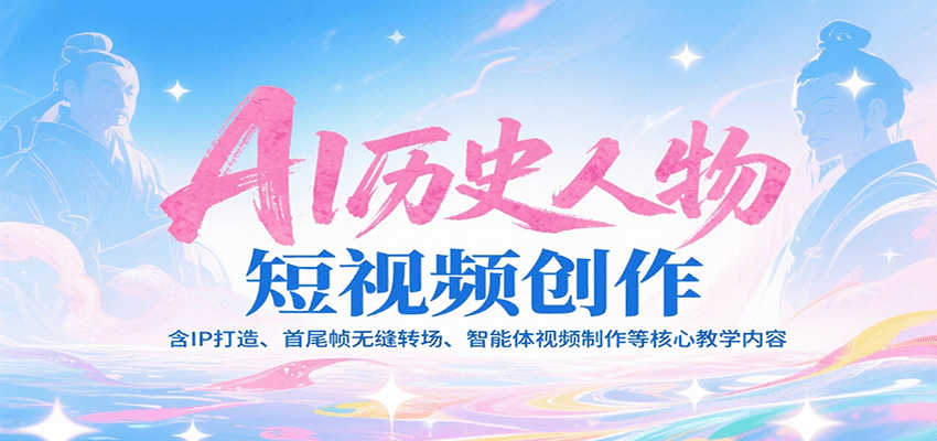 AI历史人物短视频创作，含IP打造、首尾帧无缝转场、智能体视频制作等核心教学内容-鼎铸网