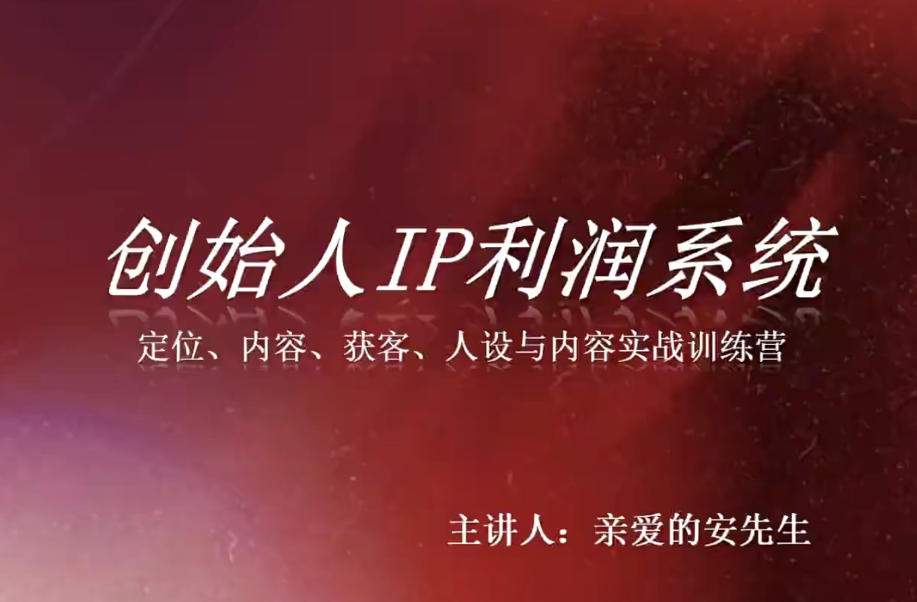 创始人IP利润系统8月训练营，定位、内容、获客、人设与内容实战训练营-鼎铸网