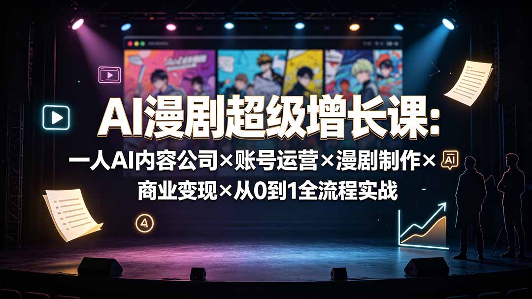 b9ad997fd050e2db12f35c878e7c90b3.jpeg AI漫剧超级增长课:一人AI内容公司×账号运营×漫剧制作×商业变现×从0到1全流程实战