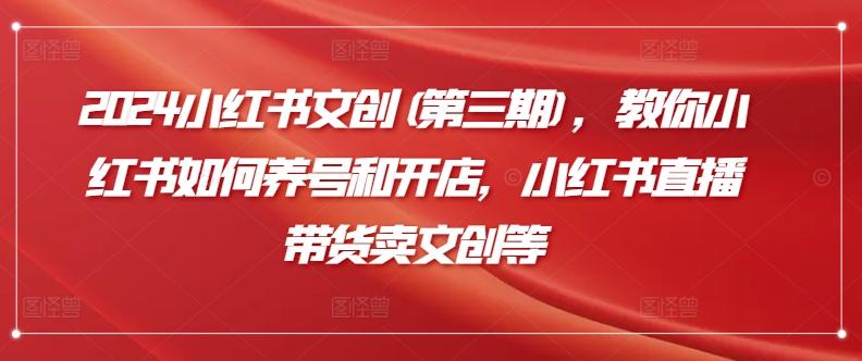 b9b9827317d42521470b350acdba0193.jpeg 2024小红书文创(第三期),教你小红书如何养号和开店,小红书直播带货卖文创等