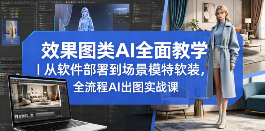 ba0c9573a4e39ae67f2fdc09d06d91a1.jpeg 效果图类AI全面教学|从软件部署到场景模特软装,全流程AI出图实战课