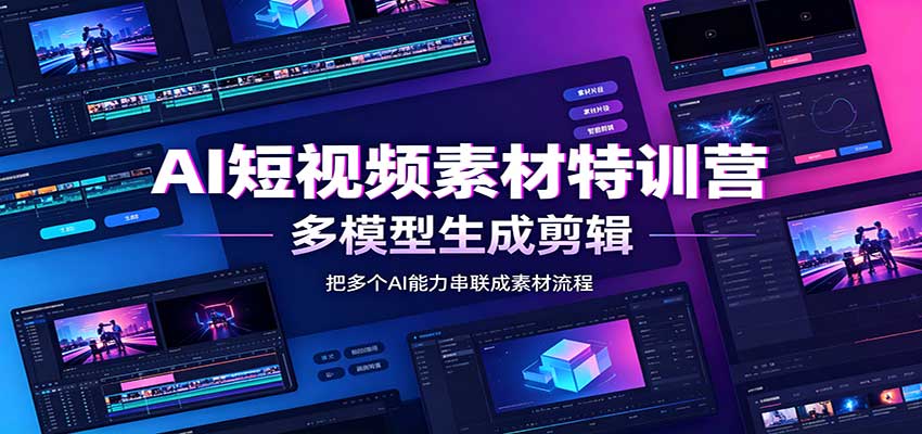 AI短视频素材特训营：Codex本地部署实操，多模型生成剪辑，爆量素材挖掘教学-鼎铸网