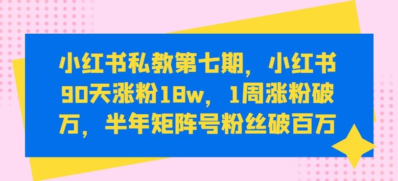 ba5271b02aa0c8f5f7b3f0e53783e983.jpeg 小红书私教第七期,小红书90天涨粉18w,1周涨粉破万,半年矩阵号粉丝破百万