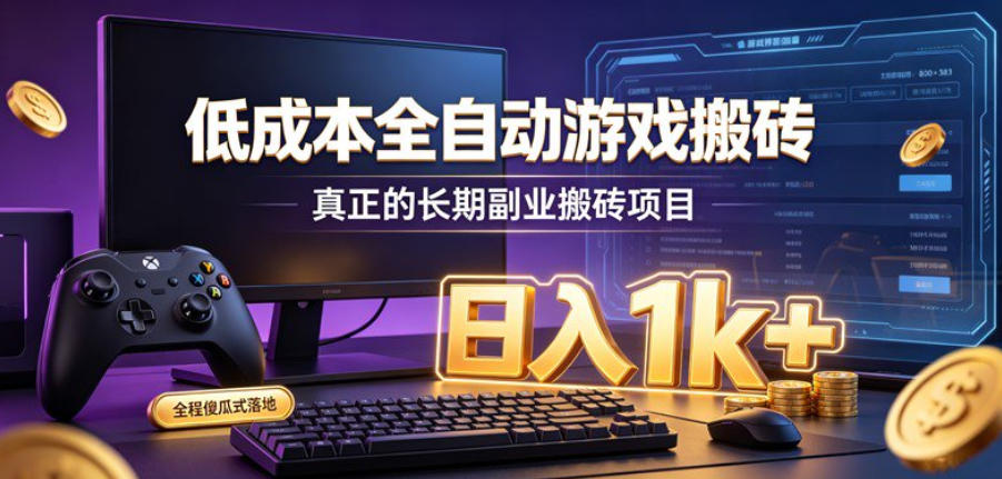 baab58b861f0835860dea26c96167ddd.jpeg 低成本全自动游戏搬砖,真正的长期副业搬砖项目,日入1k+,全程傻瓜式落地【揭秘】