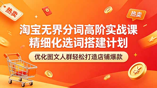 淘宝无界分词高阶实战课 精细化选词搭建计划 优化图文人群轻松打造店铺爆款-鼎铸网