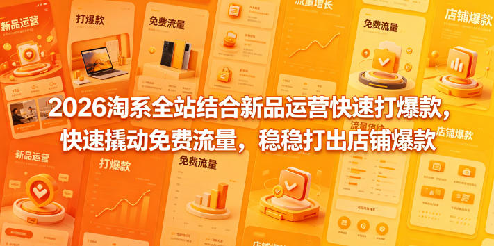 2026淘系全站结合新品运营快速打爆款,快速撬动免费流量,稳稳打出店铺爆款(更新5月12日)-鼎铸网
