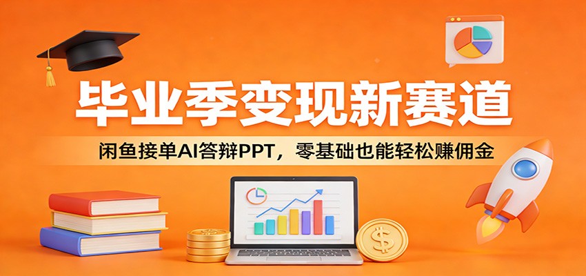 毕业季变现新赛道：闲鱼接单AI答辩PPT，零基础也能轻松赚佣金-鼎铸网