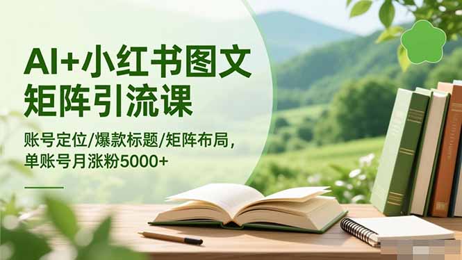AI+小红书图文矩阵引流课：账号定位/爆款标题/矩阵布局/单账号月涨粉5000+-鼎铸网
