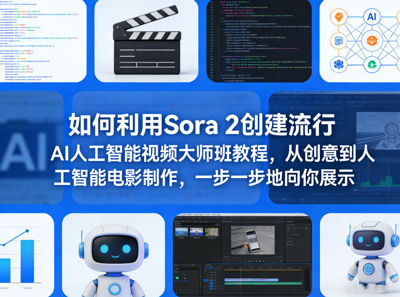 bc0f4fc97c8dcaa1c88df482be6fc03b.jpeg 如何利用Sora 2创建流行AI人工智能视频大师班教程,从创意到人工智能电影制作,一步一步地向你展示