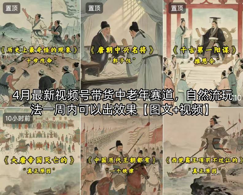 4月最新视频号带货中老年赛道,自然流玩法一周内可以出效果【图文+视频】-鼎铸网