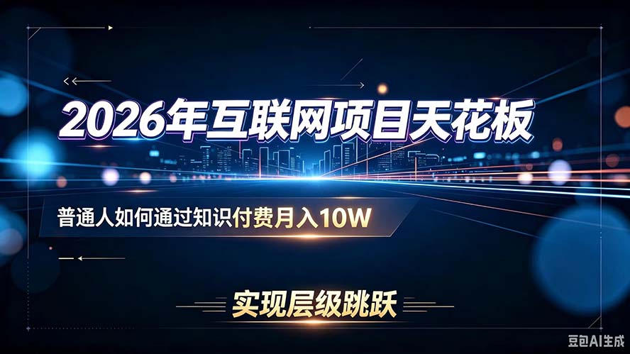 2026年互联网项目天花板:普通人如何通过知识付费月入10W,实现层级跳跃-鼎铸网