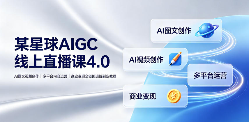 be58b1863d234b2a7818cab06640d980.jpeg 某星球AIGC线上直播课4.0|AI图文视频创作、多平台内容运营、商业变现全链路进阶副业教程
