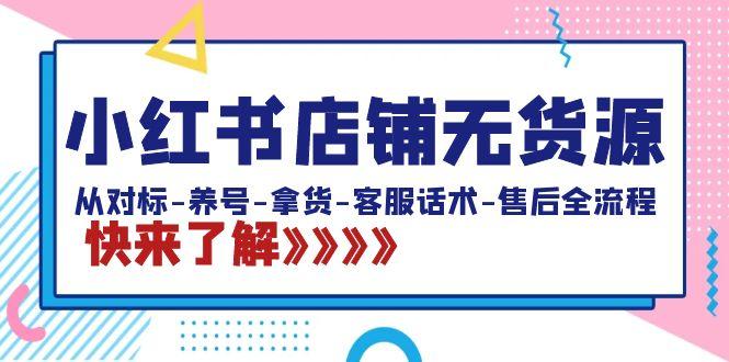 小红书店铺无货源：从对标-养号-拿货-客服话术-售后全流程(20节课)-鼎铸网