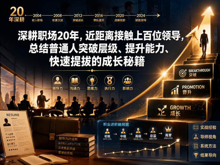 付费文章：深耕职场20年，近距离接触上百位领导，总结普通人突破层级、提升能力、快速提拔的成长秘籍(全网独家干货)-鼎铸网
