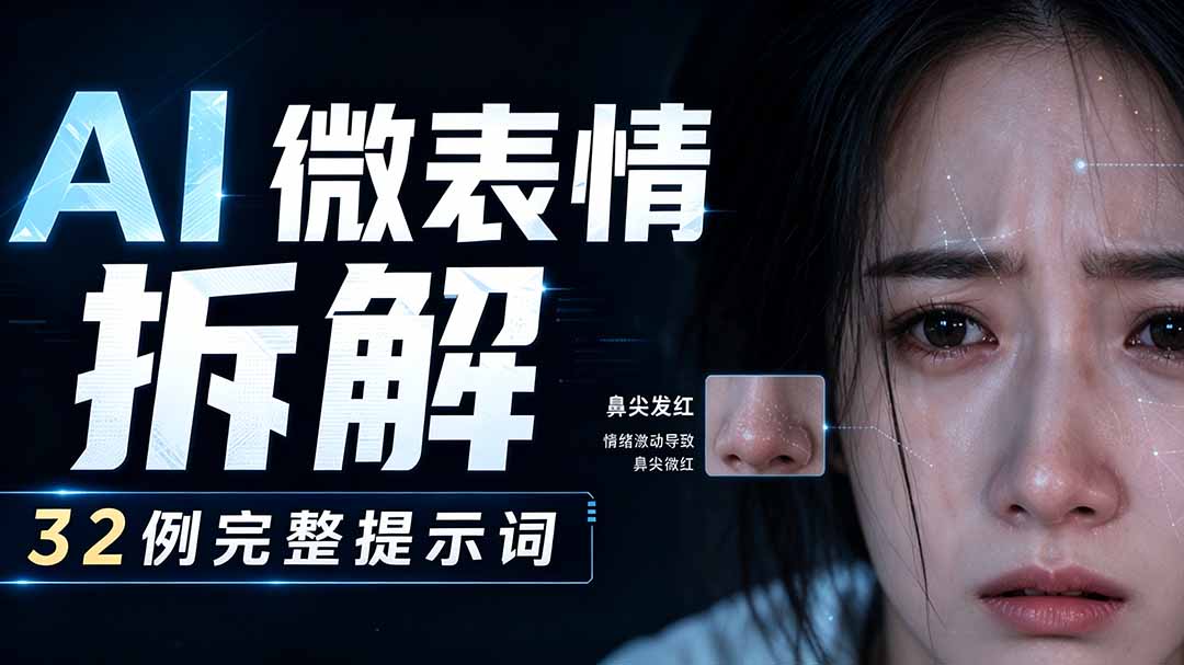 AI微表情拆解提示词合集,精准调控AI角色表情,告别塑料感、AI面瘫脸。-鼎铸网
