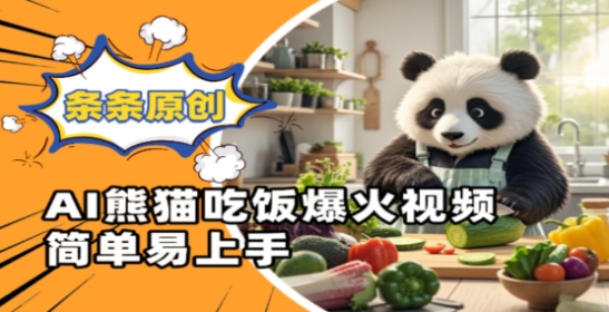 bfc83a80dbac73e4fd93fd042e94cb1e.jpeg Ai熊猫吃饭爆火视频,条条原创,简单易上手