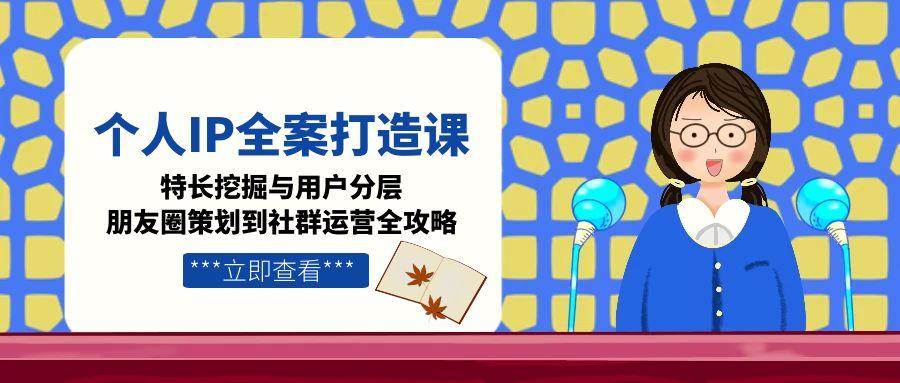 个人IP全案打造课，特长挖掘与用户分层，朋友圈策划到社群运营全攻略-鼎铸网
