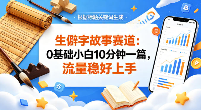 公众号流量主——生僻字故事赛道,流量稳,好上手,0基础小白也能10分钟一篇-鼎铸网