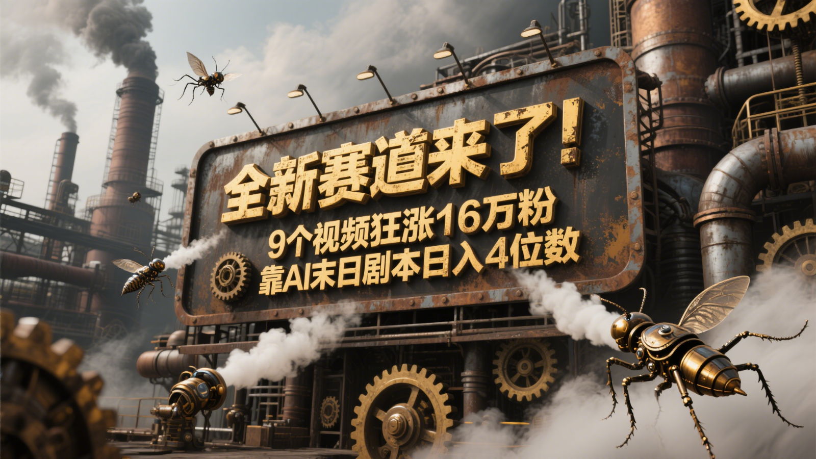 全新赛道来了！9个视频狂涨16万粉，靠AI末日剧本日入4位数，评论区爆肝追更！-鼎铸网