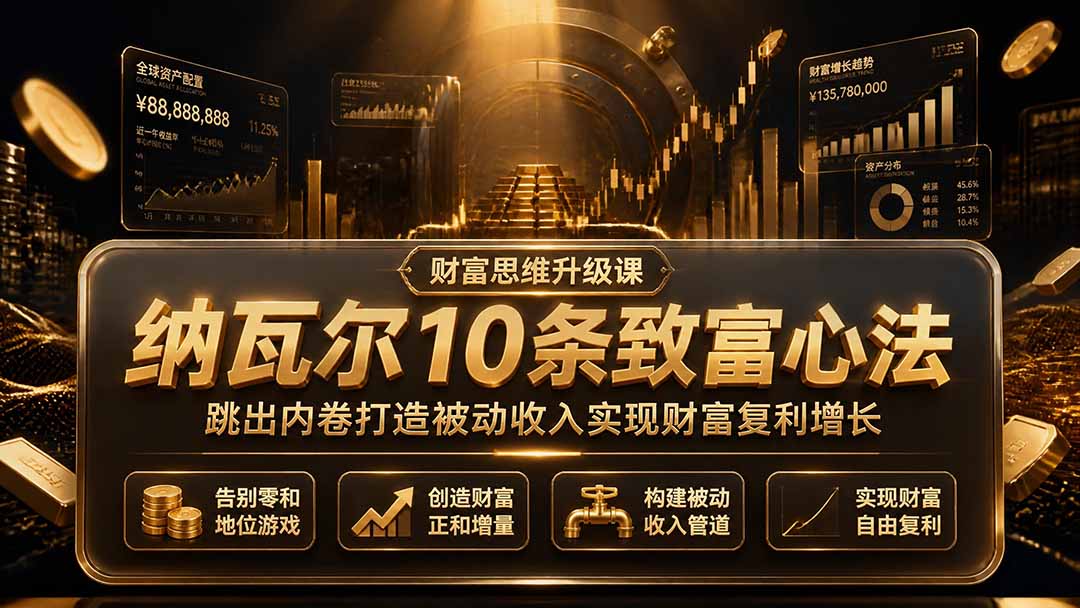 付费文章:纳瓦尔10条致富心法,跳出内卷打造被动收入实现财富复利增长-鼎铸网