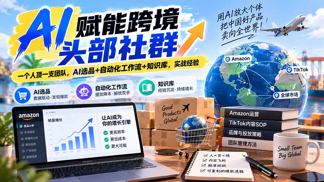 AI赋能跨境头部社群-更新9月：一个人顶一支团队，AI选品+自动化工作流+知识库，实战经验-鼎铸网