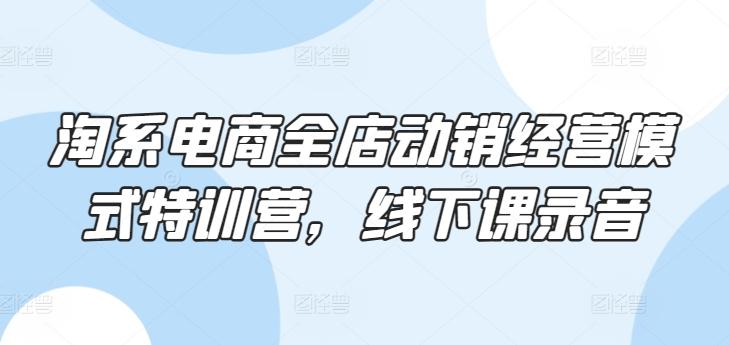 c12db6e52e2044e3b553a4266372d9b8.jpeg 淘系电商全店动销经营模式特训营,线下课录音