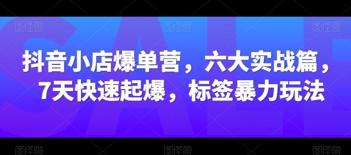 c186503b08aac8b2b191da5d588d9fce.jpeg 抖音小店爆单营,六大实战篇,7天快速起爆,标签暴力玩法