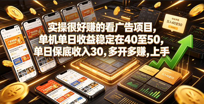 c1911d16feedd932b00d5198d89f0cda.jpeg 实操很好賺的看广告项目,单机单日收益稳定在40至50,单日保底收入30,多开多賺,上手就能变现【揭秘】