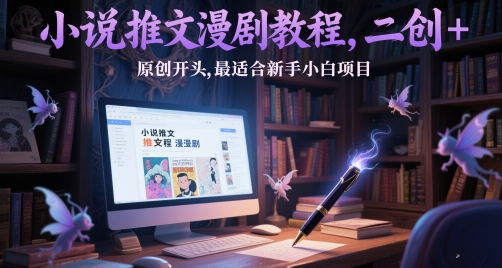 小说推文漫剧教程，二创+原创开头，最适合新手小白项目-鼎铸网