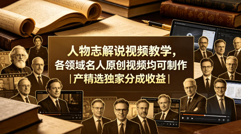 c1c00e1fe10b9d8c54f28b209f250116.jpeg 人物志解说视频教学,各领域名人原创视频均可制作丨精选独家分成收益(更新0430)