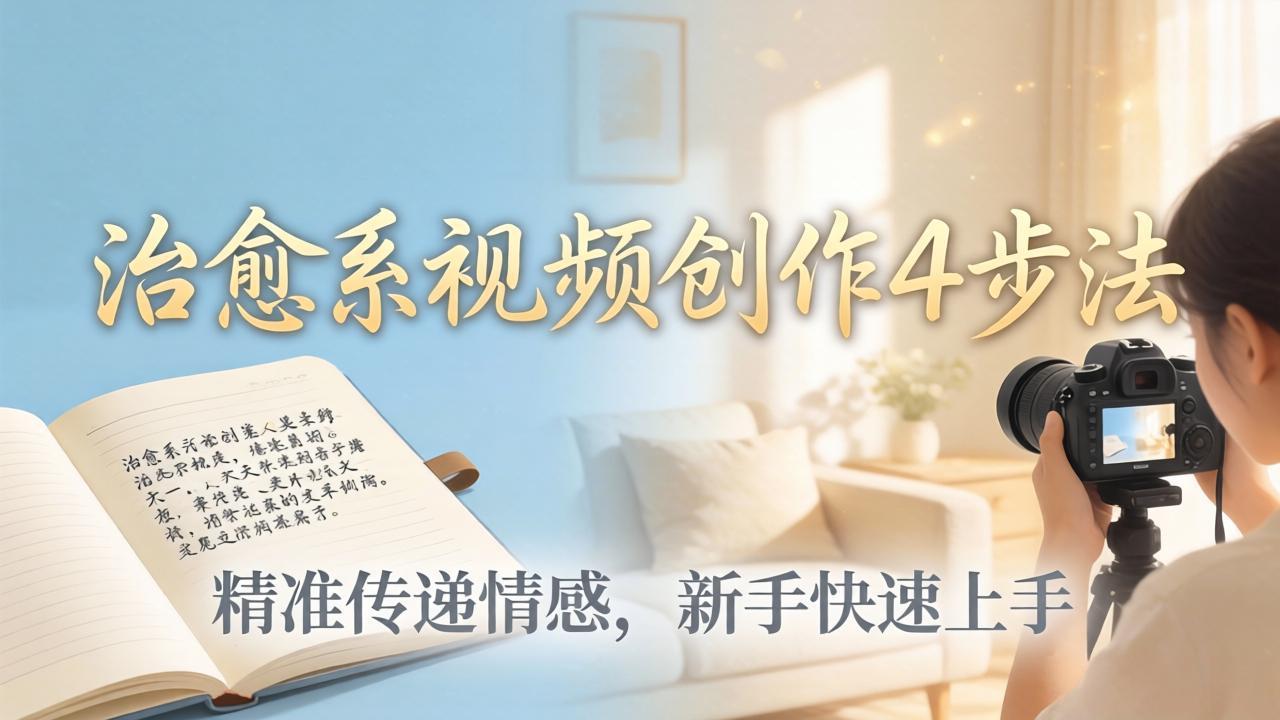 治愈系视频创作4步法:从文案打磨到画面呈现,精准传递情感,新手快速上手出优质内容-鼎铸网