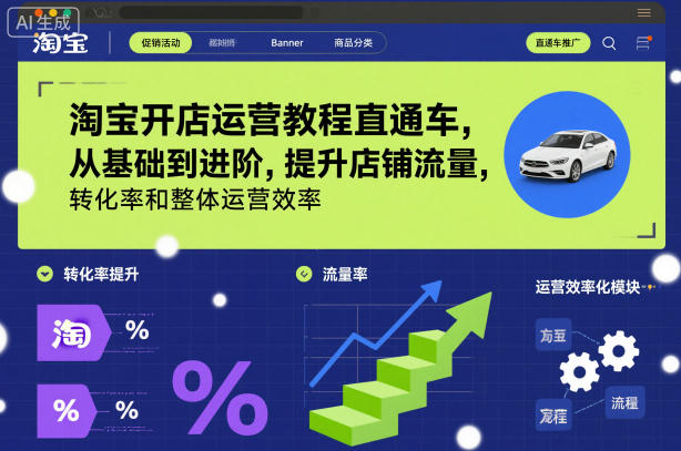 c33af6a12db07e9dd6f89a1510fe8eb9.jpeg 淘宝开店运营教程直通车,从基础到进阶,提升店铺流量,转化率和整体运营效率(更新26年07月11日)