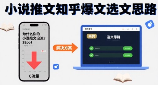 为什么你的小说推文没流量？小说推文知乎爆文选文思路-鼎铸网
