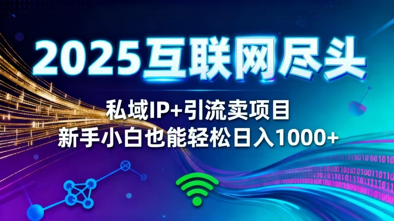 2025网创尽头王炸项目!私域 IP + 精准引流,新手小白在家躺赚日入 1000+-鼎铸网