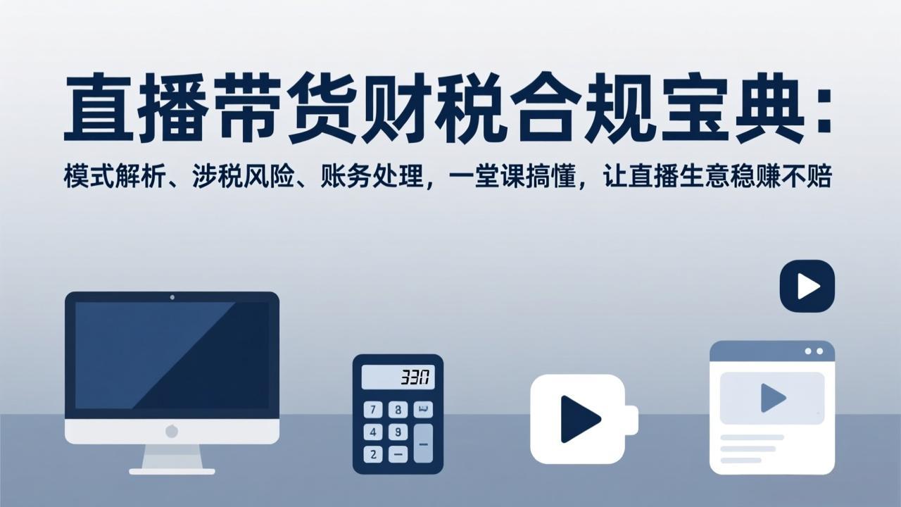 直播带货财税合规宝典:模式解析、涉税风险、账务处理,一堂课搞懂,让直播生意稳赚不赔-鼎铸网