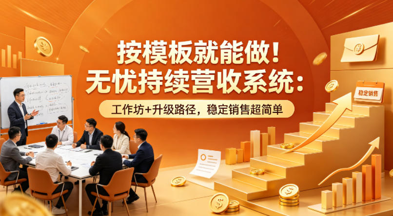 c4d88e41bde688492686328f2eac37ba.jpeg 按模板就能做!无忧持续营收系统:工作坊+升级路径,稳定销售超简单【原创双语字幕】