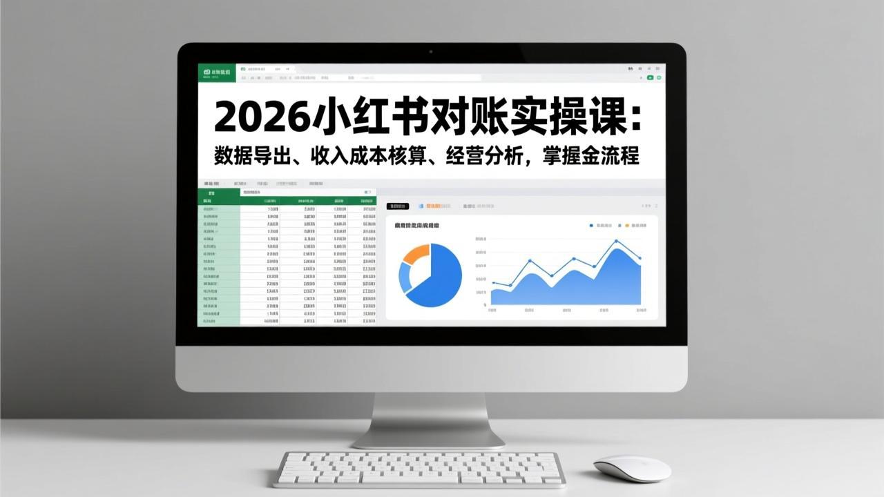 c67b223568fa35e8b732c4d1c2e7f87a.jpeg 2026小红书对账实操课:数据导出、收入成本核算、经营分析,掌握全流程