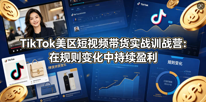 TikTok美区短视频带货实战训战营:在规则变化中持续盈利-鼎铸网