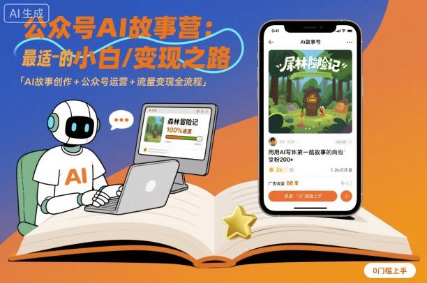 公众号ai故事营，最适合小白的自媒体变现之路-鼎铸网