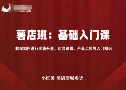 小红薯薯店商城卖货,基础入门课,教你如何进行店铺开通、后台设置、产品上传等入门知识-鼎铸网