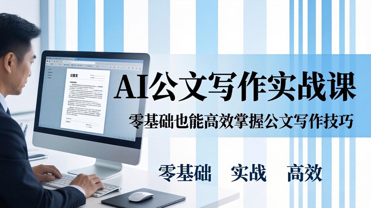 c7b2a49c70206fe16e5a507e89be18f5.jpeg AI 公文写作实战课:零基础掌握格式规范与 5 大文种,用 AI 高效写出合格材料