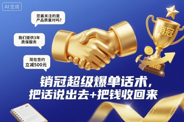 销冠超级爆单话术,把话说出去+把钱收回来-鼎铸网