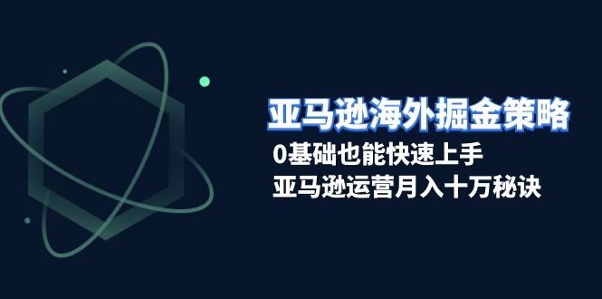 亚马逊海外掘金策略，0基础也能快速上手，亚马逊运营月入十万秘诀-鼎铸网